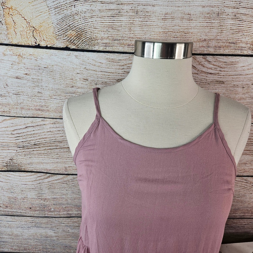 Magnolia South Mauve Pink Tiered Babydoll Mini Dress Open Tie Back‎ Medium - Picture 2 of 6